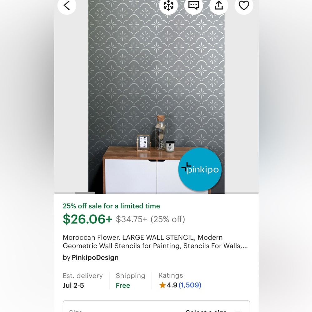 BRAND NEW NEVER USED Moroccan Style Wall Stencil
